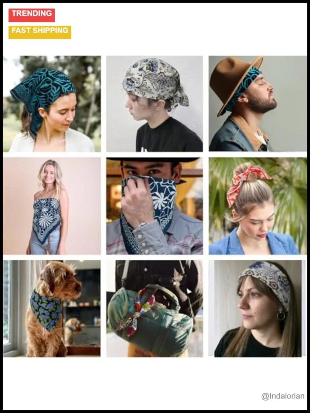 Cotton Viscose Blend Unisex Multipurpose Bandana Headband Hair Scarf